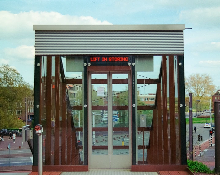 this public transit stop is a quiet and empty