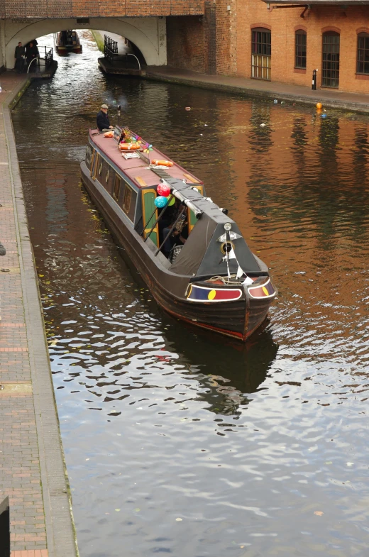 a boat with an assortment of items on the front