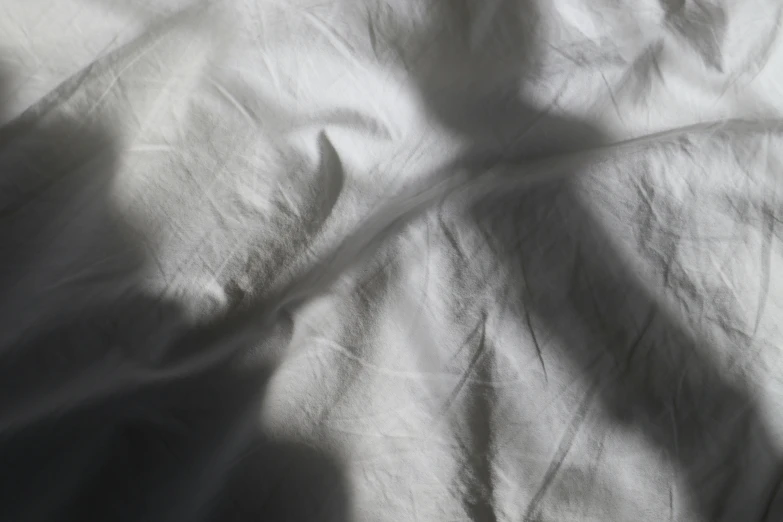 an image of the shadows on the sheet of a bed