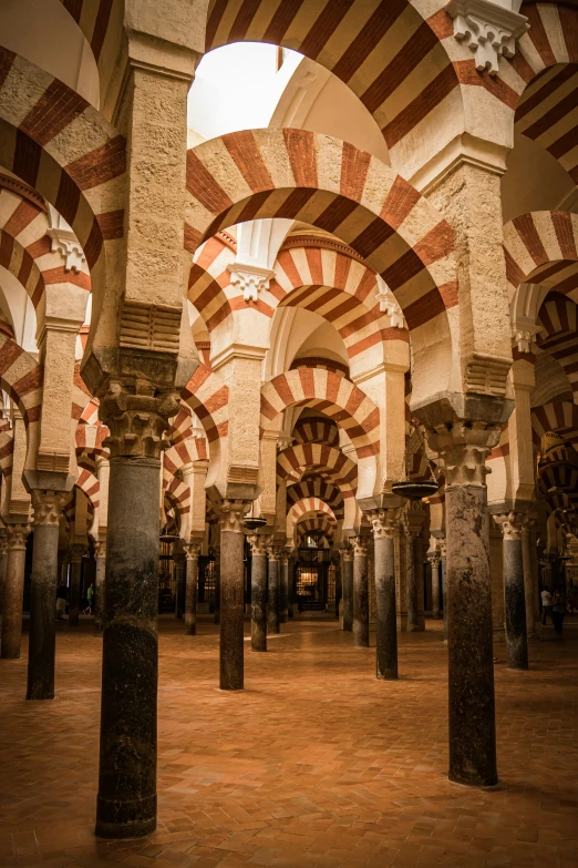 there are two sets of arches that appear to be covered with stripes