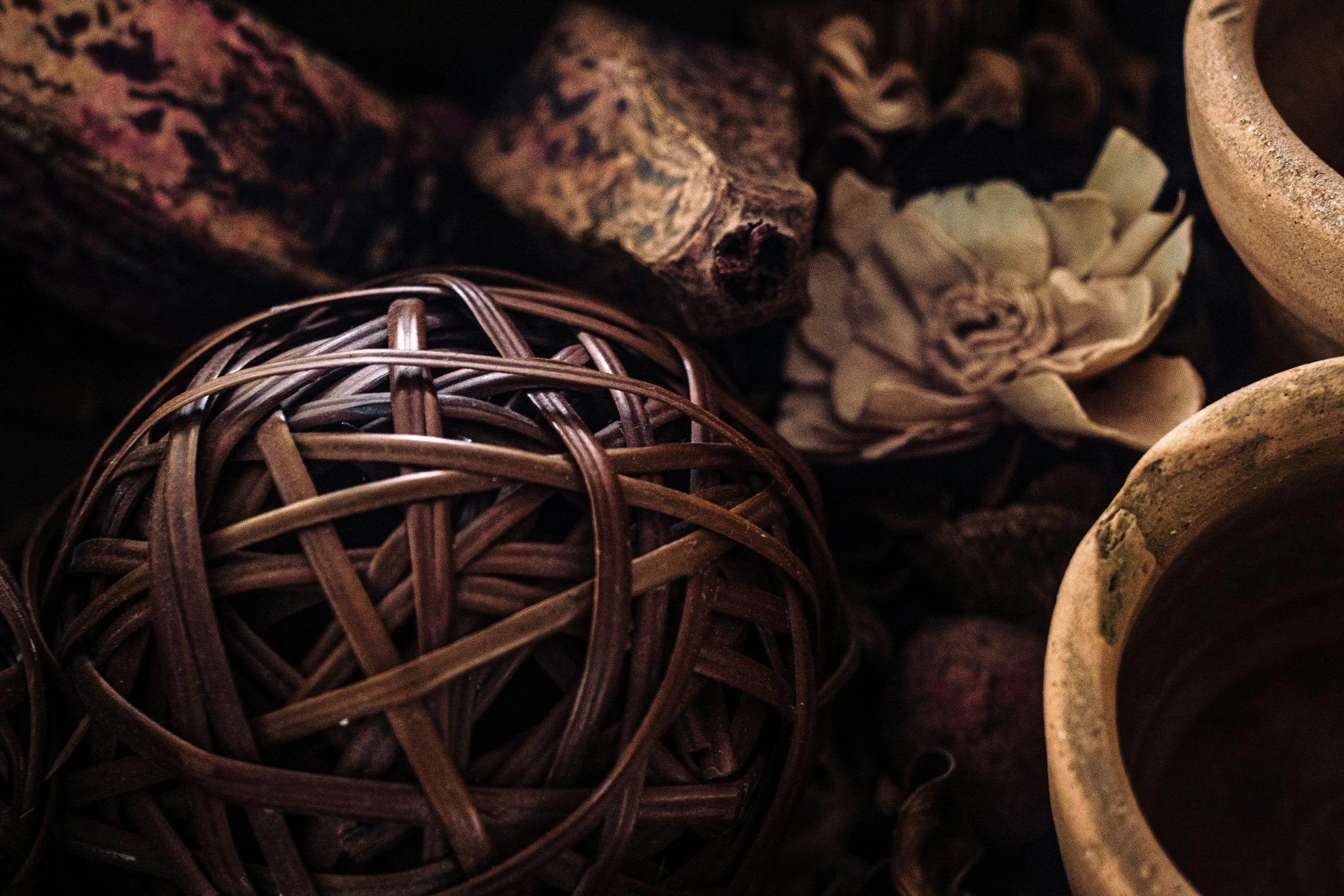 a close up of bowls of different shapes and sizes