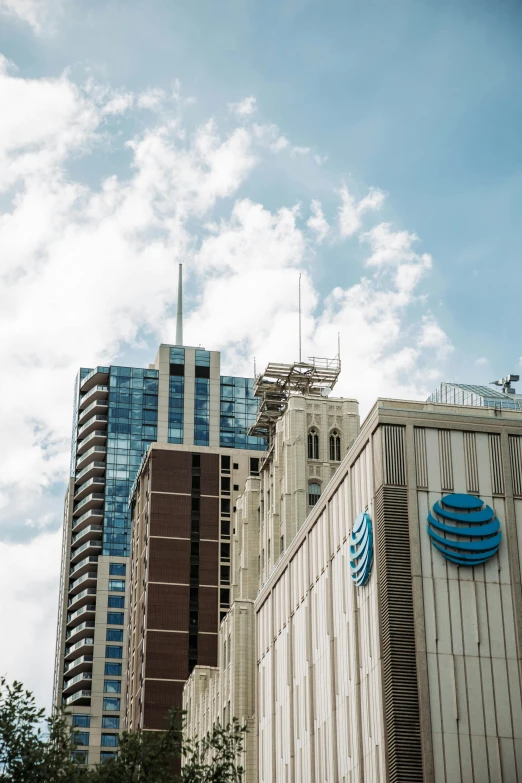 tall buildings and a very bright blue sky