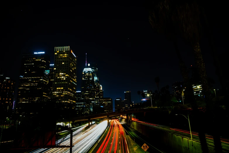 a very big city skyline with long exposures