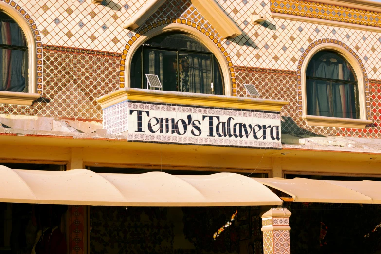 the storefront for a pastry restaurant and a cafe called tend's talaverna