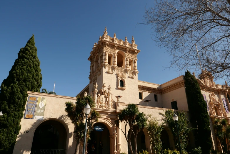 a church that has a large clock tower above it