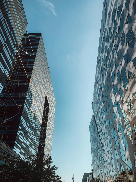 a street with some tall buildings next to each other