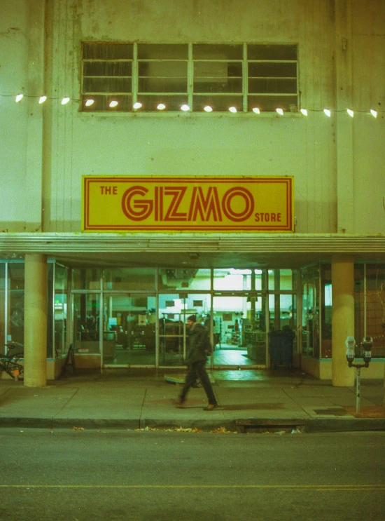 the entrance to a store on a city street