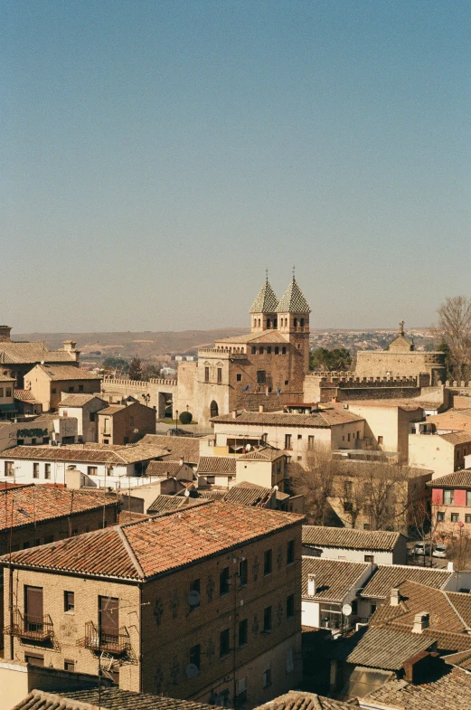 this is a view from an old fashioned roof