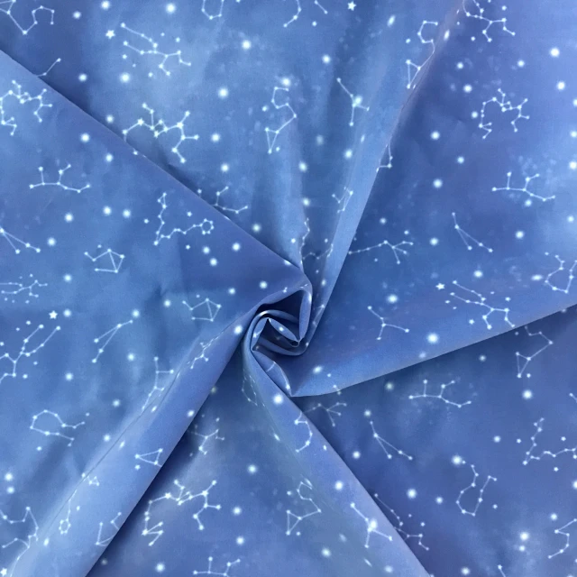 a blue background with white stars on it