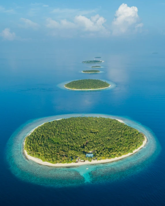 an island in the ocean surrounded by water