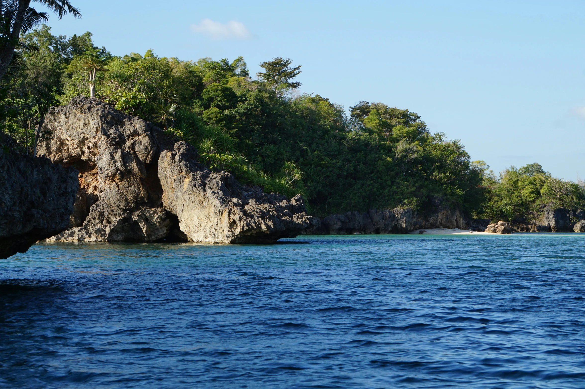 a view of the ocean, and some rocks