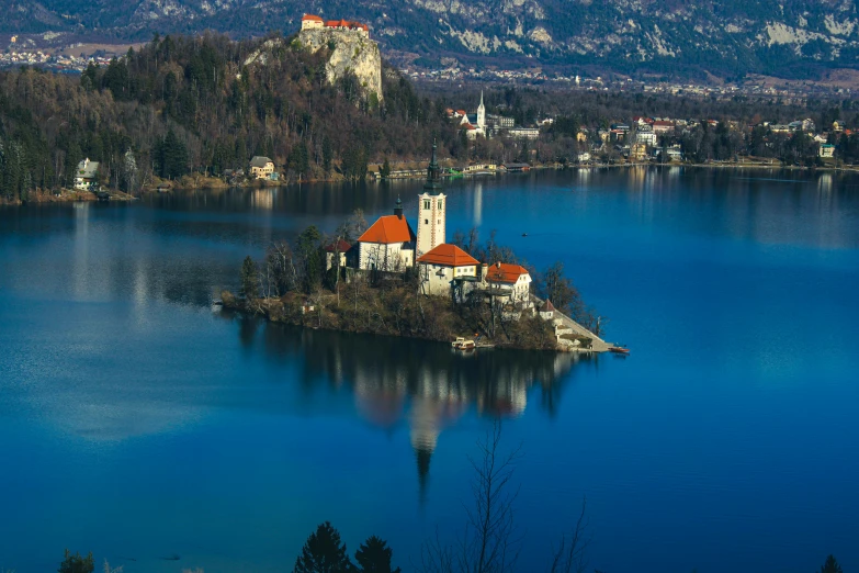 there is an island that has a church on it