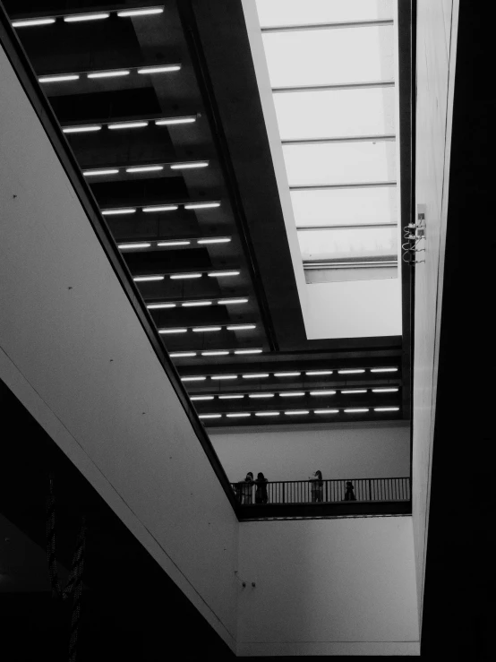 a black and white po of a stairway