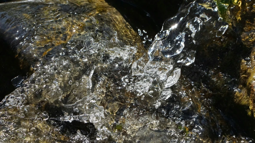 a close up of a water that is running