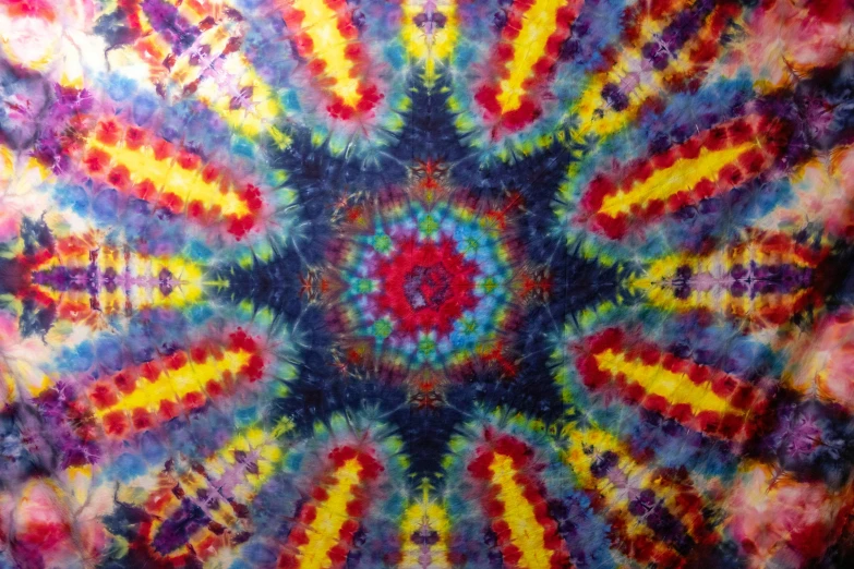 colorful tie dyed pattern in a circular design