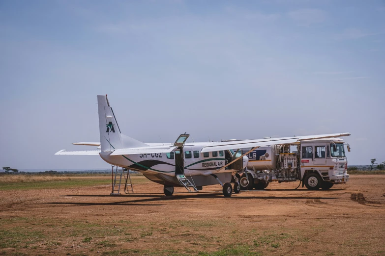 a plane that is sitting in the dirt