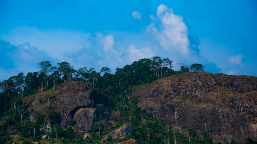 a group of mountains are shown from the side