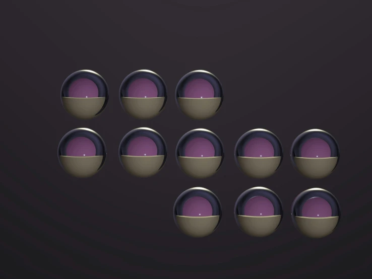 six balls are in a row to look like it could be placed on a screen