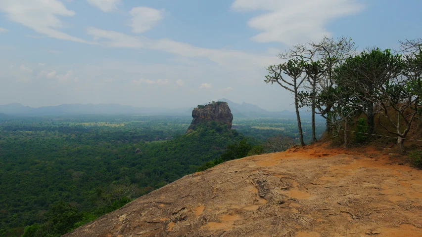 a person taking a po on a hill top with a phone