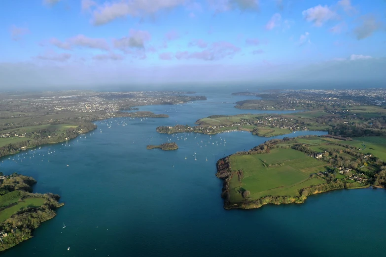 an aerial view of several bayous waters in the open