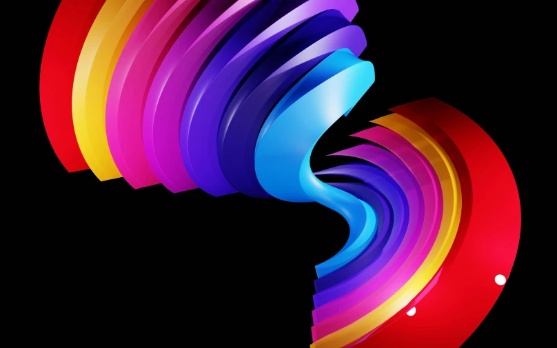a colorful swirl on top of another colored object