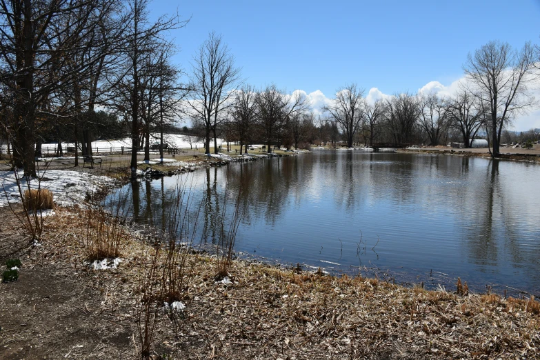 the small lake is still full of water