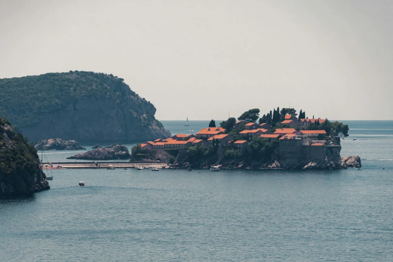 a large island in a large body of water