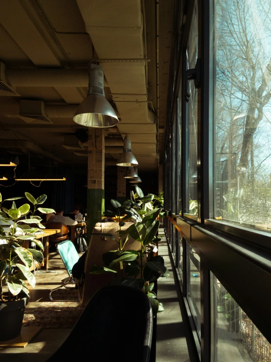 the sun shines through the window of an old building