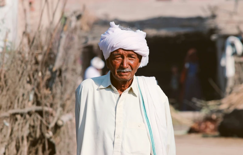 a man with a white turban in india