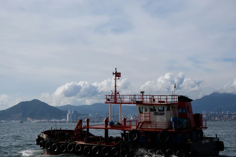 a large boat with some sort of platform