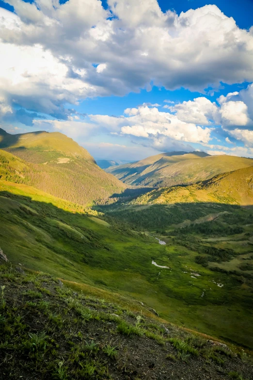 a landscape image showing the beautiful valley between mountains