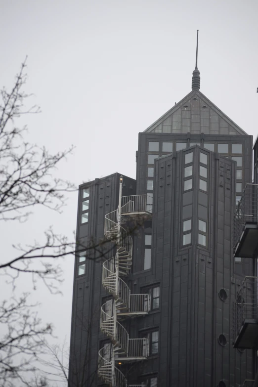 a tower with a staircase on top of it