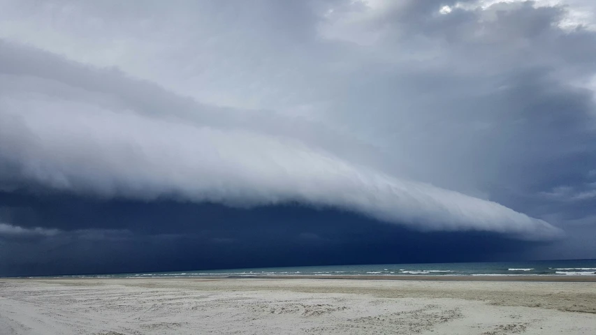 this is a large storm coming over the beach