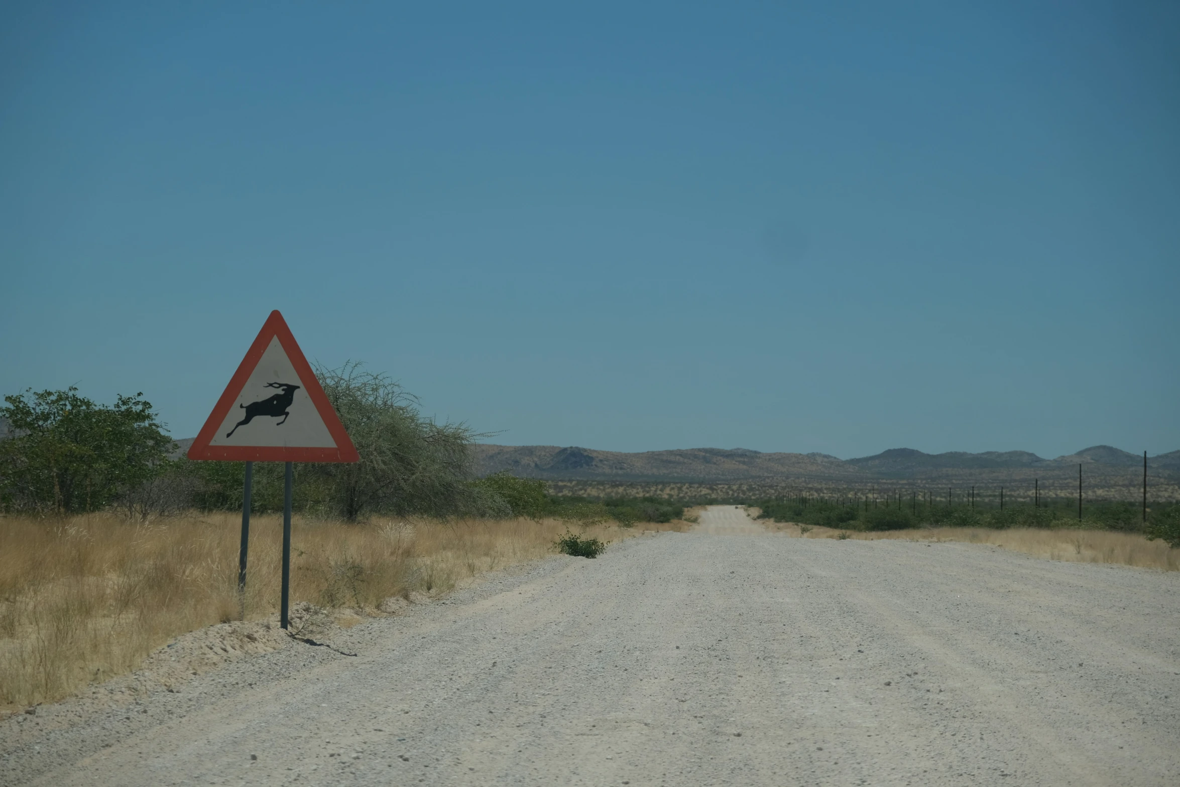 a sign warning people that they may be crossing the roads