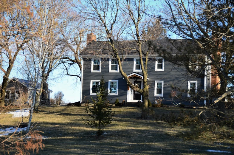 a house with a yard in front of it