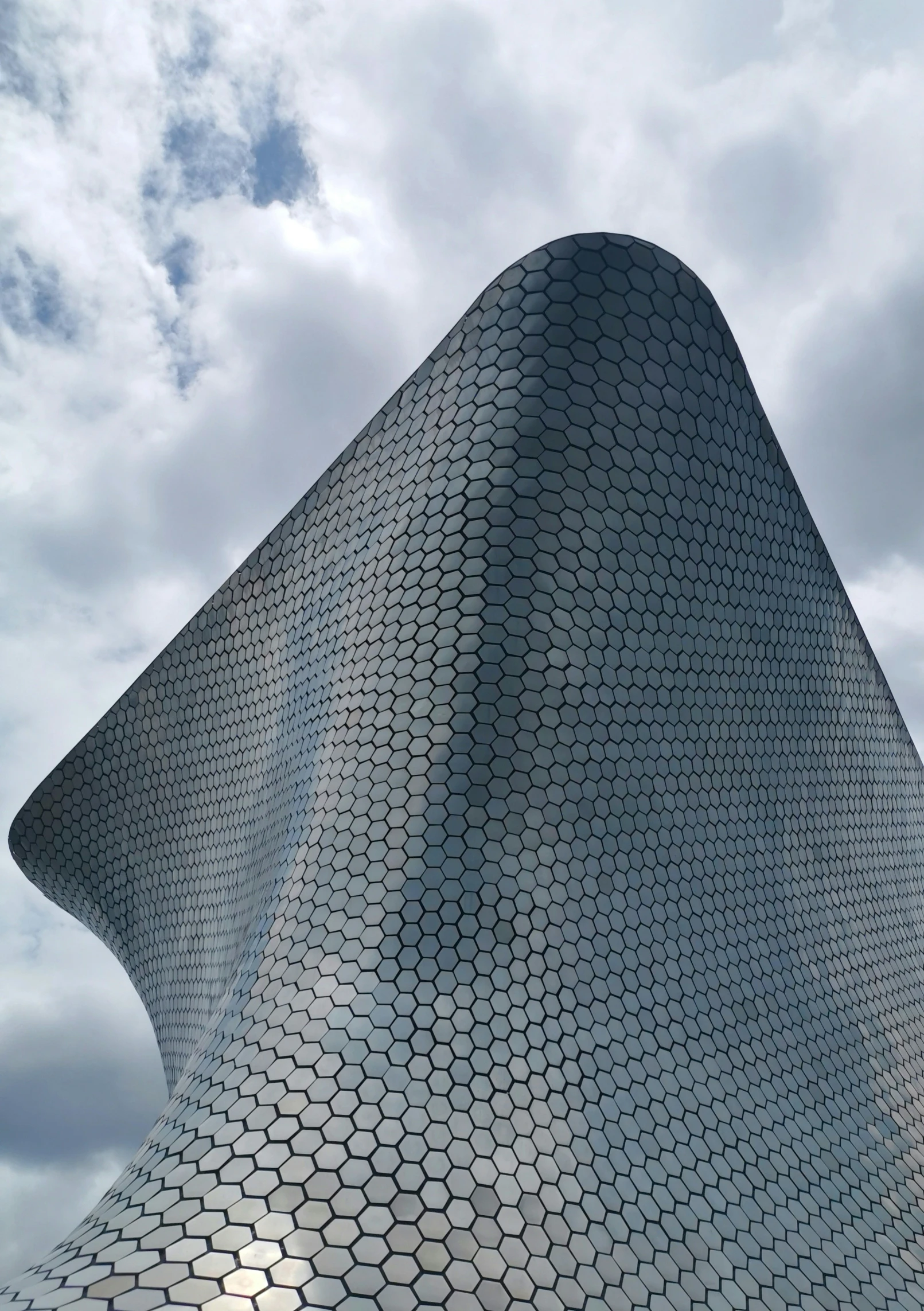 the building is made up of hexagonal shapes