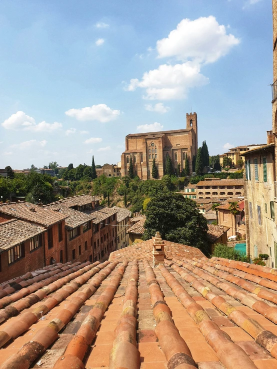 buildings near a cathedral in a small town