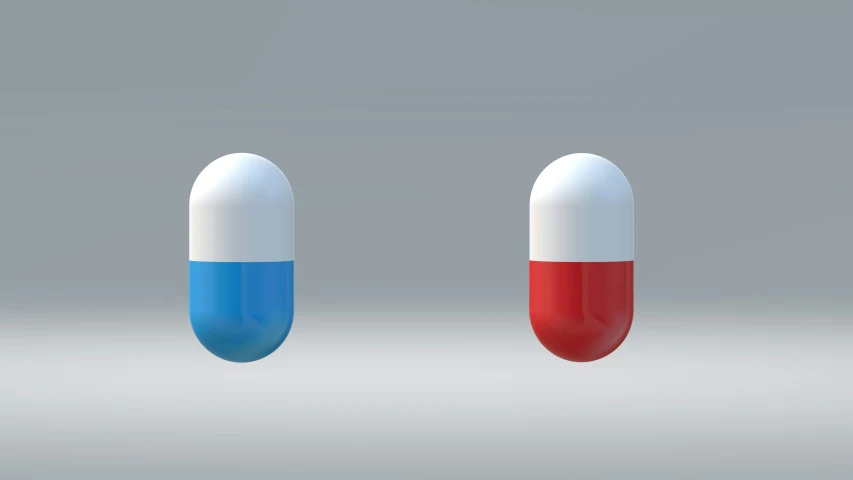 red, white and blue pill pill bottles