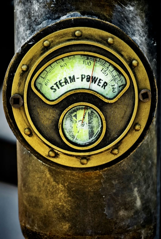 two clocks on the side of a rusted metal pole