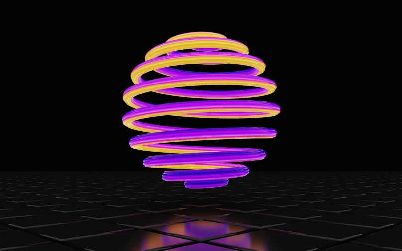 the colorful object appears to be swirling into a black background