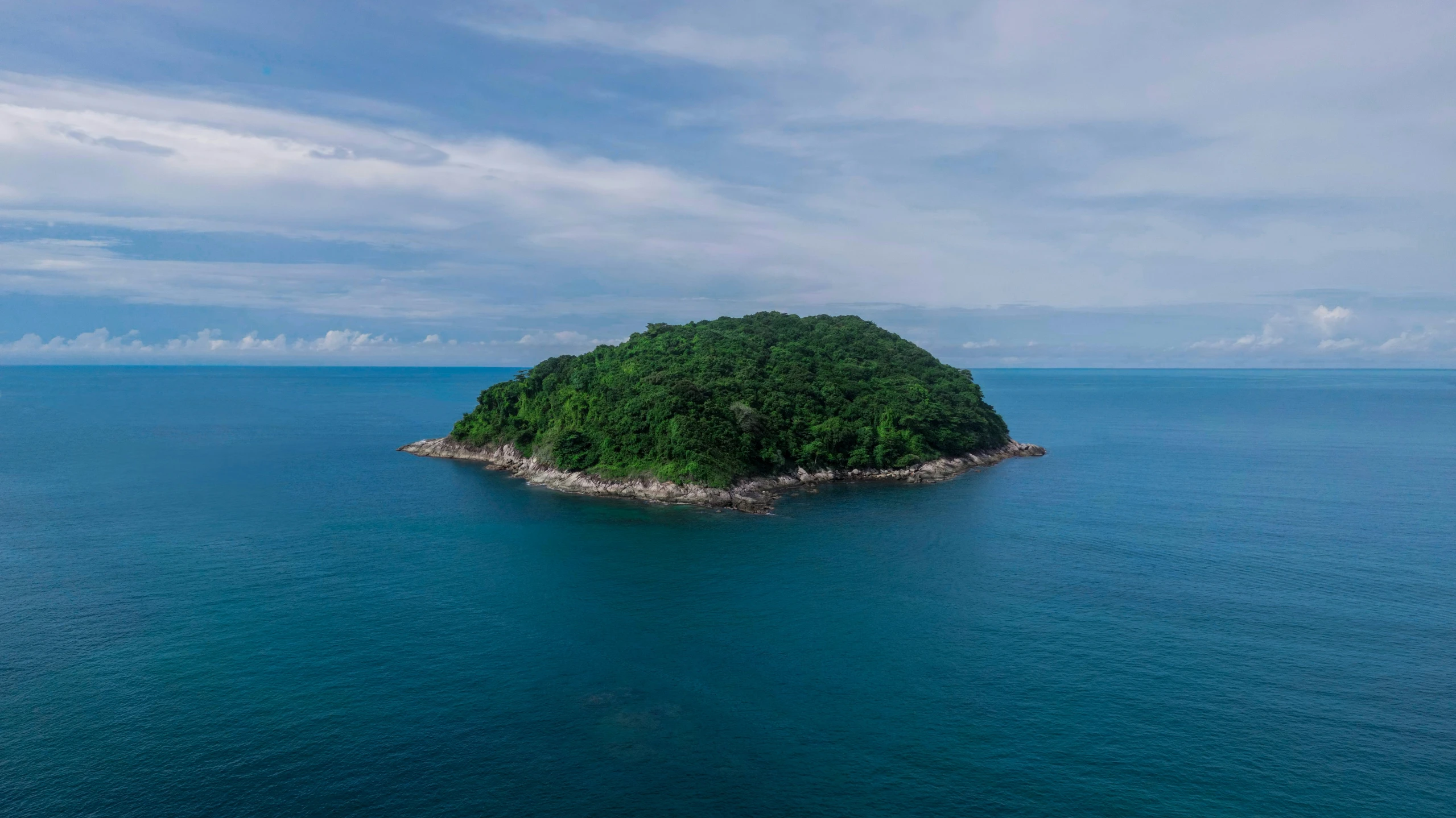 an island with a body of water next to it