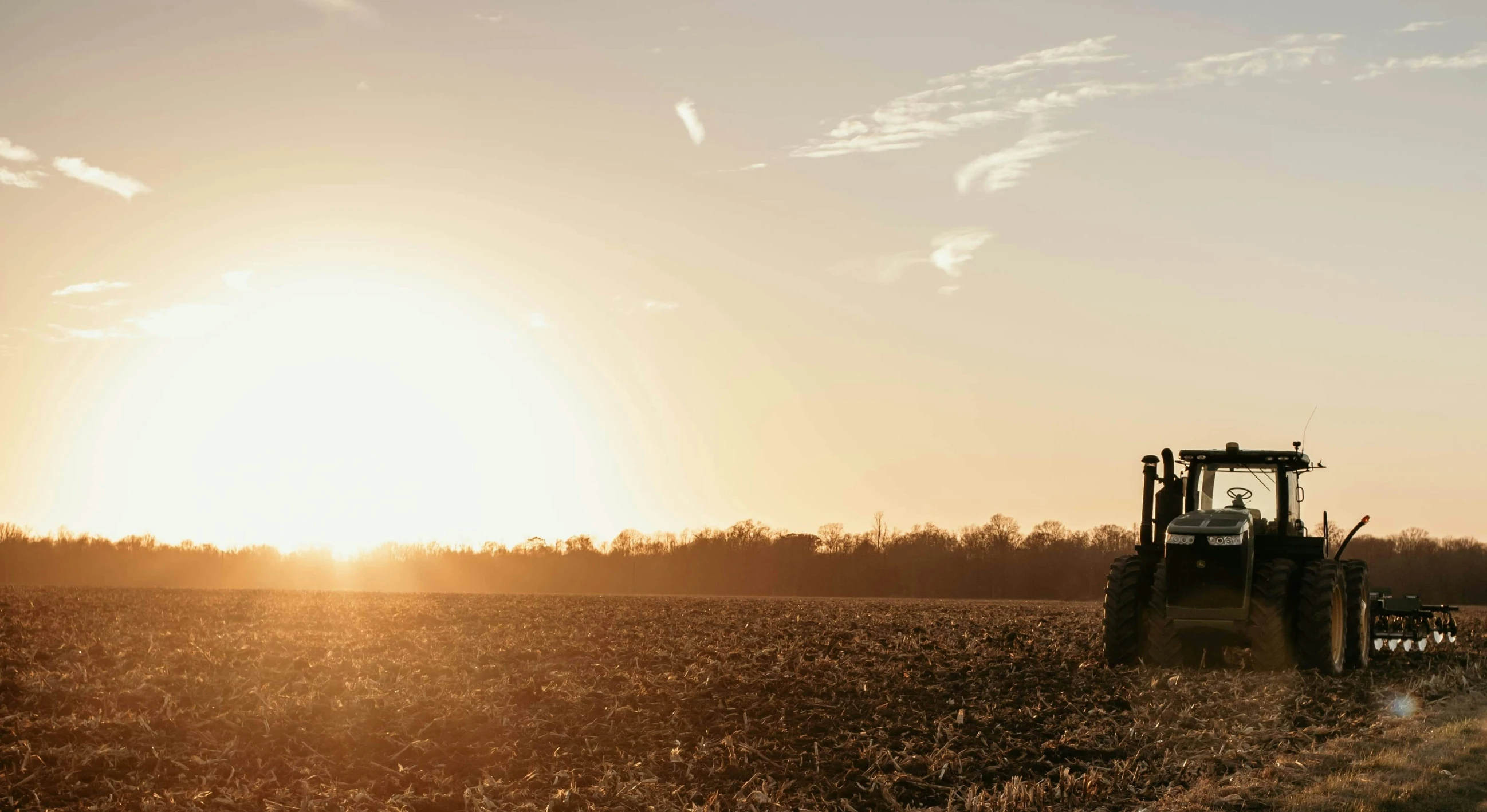 there is a tractor that can be seen driving