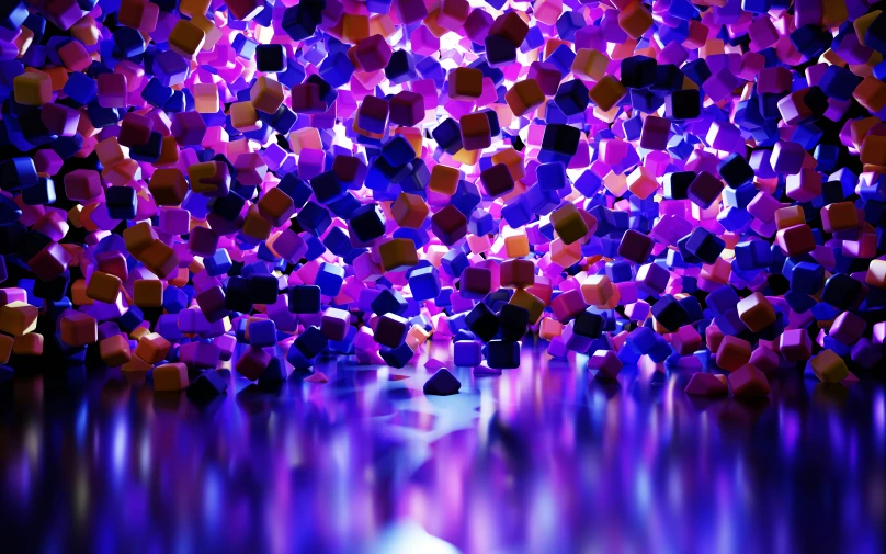 a background of random purple and red objects