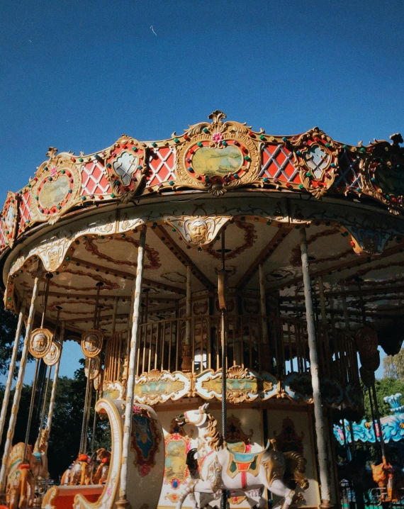 this is a carnival style carousel that is outside