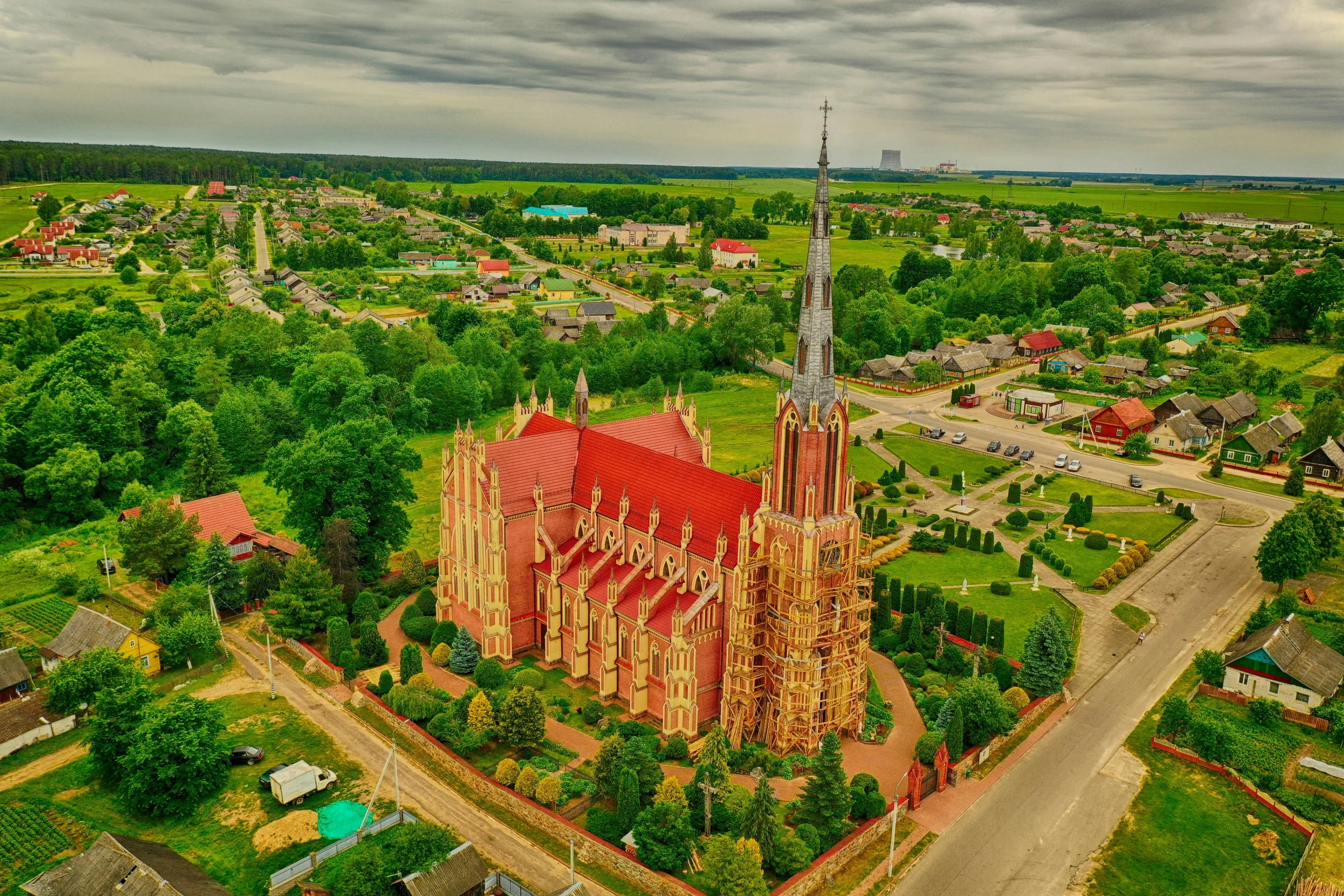 an aerial view of the cathedral at saint mary of niagara