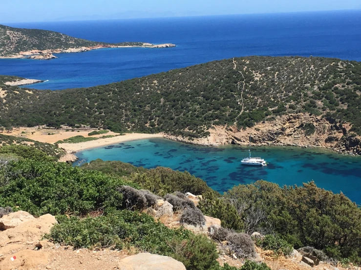 a very pretty bay near some big pretty water