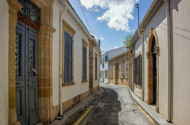 some very pretty buildings on a narrow street