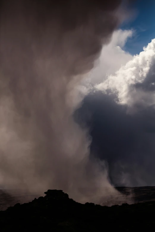 the view is of a large amount of dark clouds