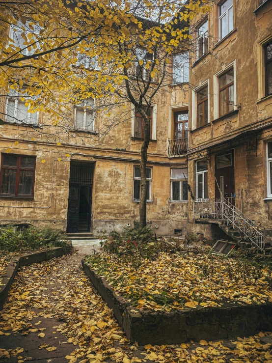 there is a very old building in the fall