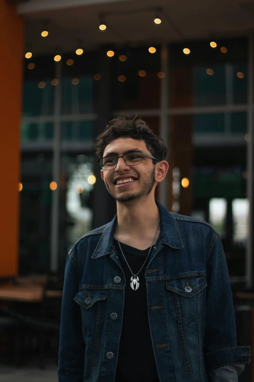 a person is standing outside of a building